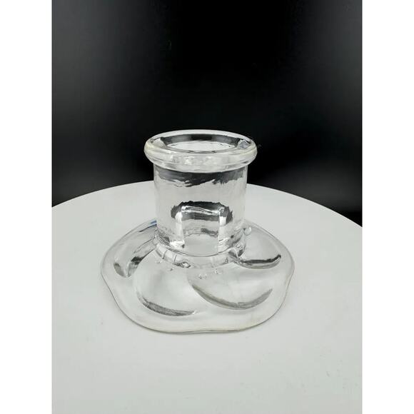 Vintage Nuutajarvi 1793 Wartsila Finland Water Lily Candlestick Holder - Picture 5 of 6